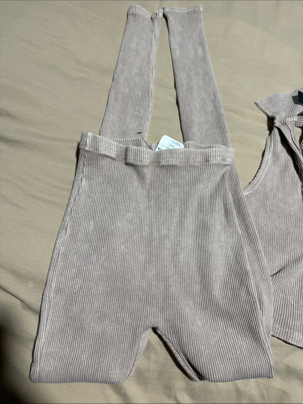 Ribbed Knit woman’s set  in Taupe - Picture 3 of 4